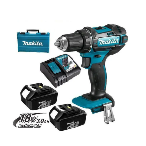 Máy khoan búa, vặn vít dùng pin Makita DHP482RFE (kèm 2 pin 3.0AH   sạc nhanh)