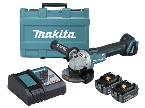 Máy mài dùng pin Makita DGA506RTE (125mm) (Sạc nhanh(DC18RC), 2 pin 5.0Ah(BL1850B))