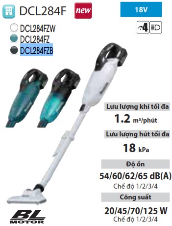 Chiến thần dọn dẹp, "quét sạch" bụi bẩn chỉ trong tích tắc Máy hút bụi dùng pin Makita DCL284FZB