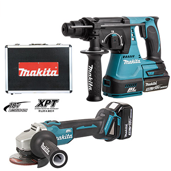 Bộ sản phẩm máy khoan, máy mài Makita DLX2161X