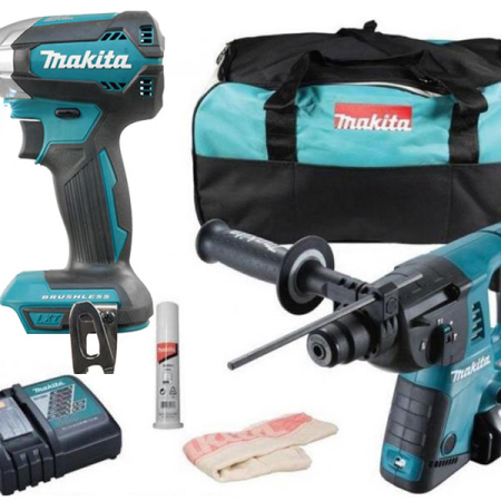 Bộ sản phẩm Máy khoan, máy vặn vít Makita DLX2242PM1