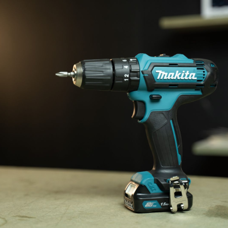 Máy khoan búa, vặn vít dùng pin Makita HP331DSYE (kèm 2 pin 1.5Ah   sạc)